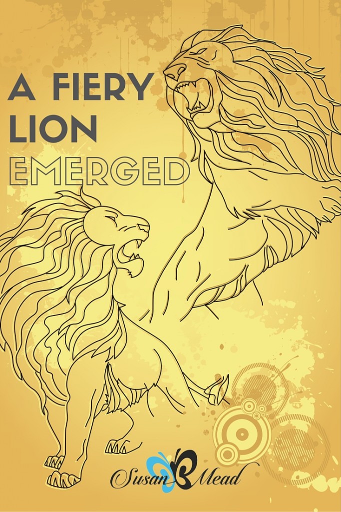 Desire left the city. Businesses failed. The fiery lion represents the spark of life that lights all creative endeavors. It's up to us to use that spark well in our lives.